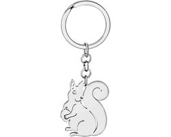 Stainless Steel Cute Squirrel Keychains Car Keychain Animals Jewelry Charms Gifts For Women Girls Decor, Silver - ShopVlot