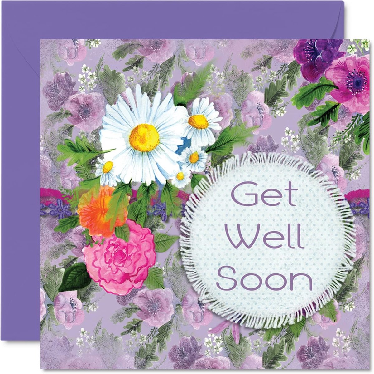 Get Well Soon Cards for Women Her - Get Well Soon Daisy Flowers - ShopVlot