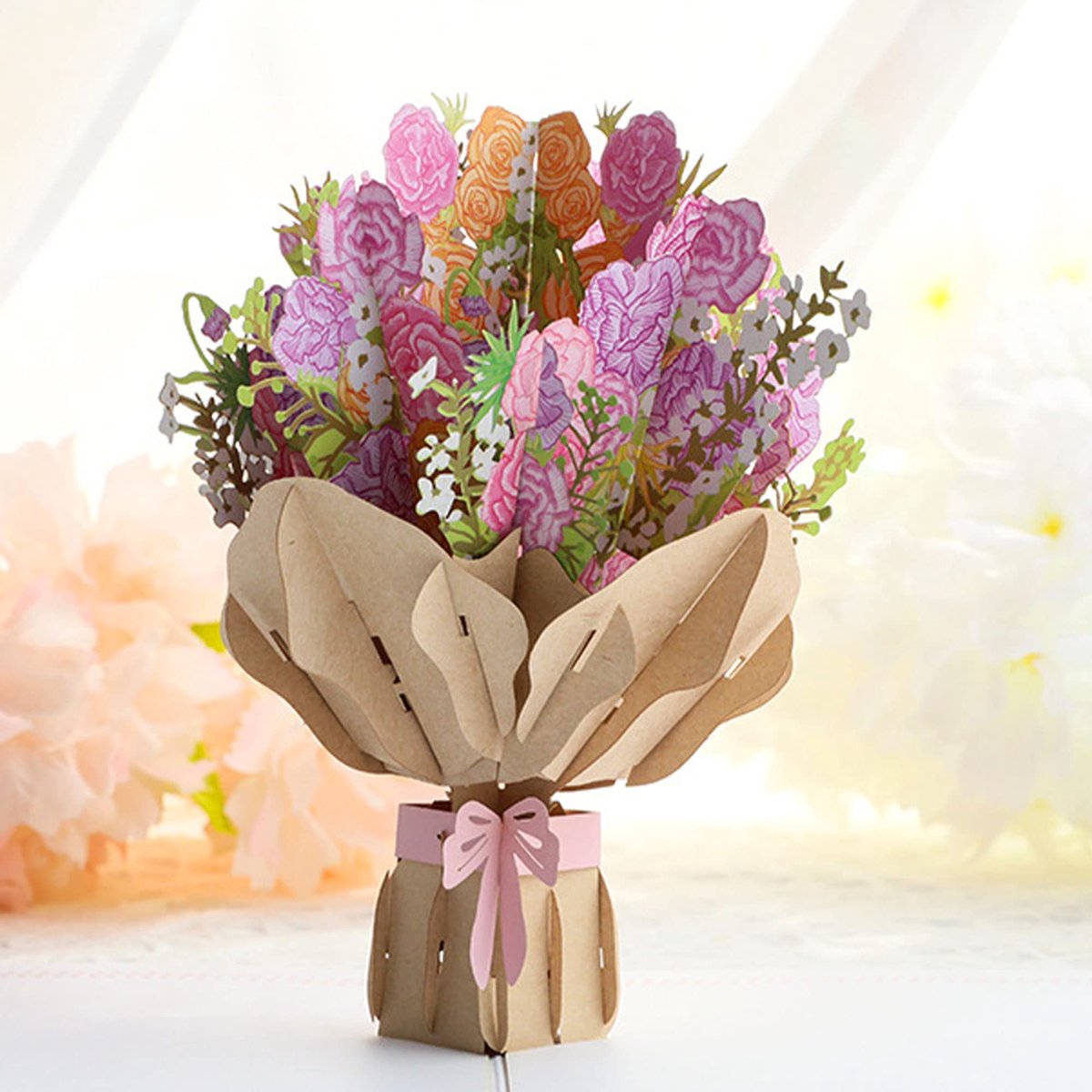 Pop-Up Kaart met Bloemen 3D – Verjaardagskaart en Gelukkige Kaart