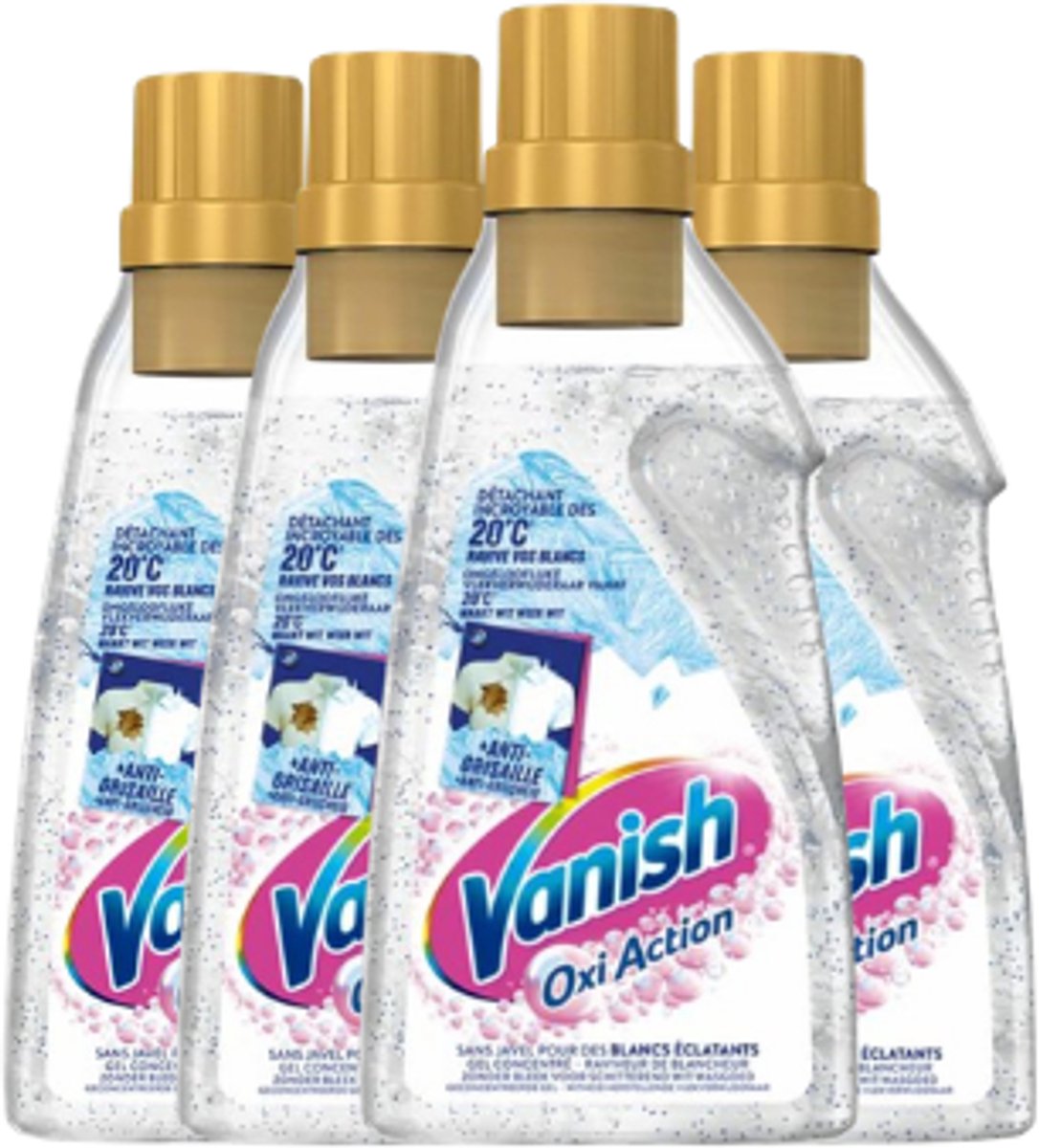 Vanish Oxi Action Vlekverwijderaar Gel White – 4x 750 ml – 3 Liter – Voordeelverpakking