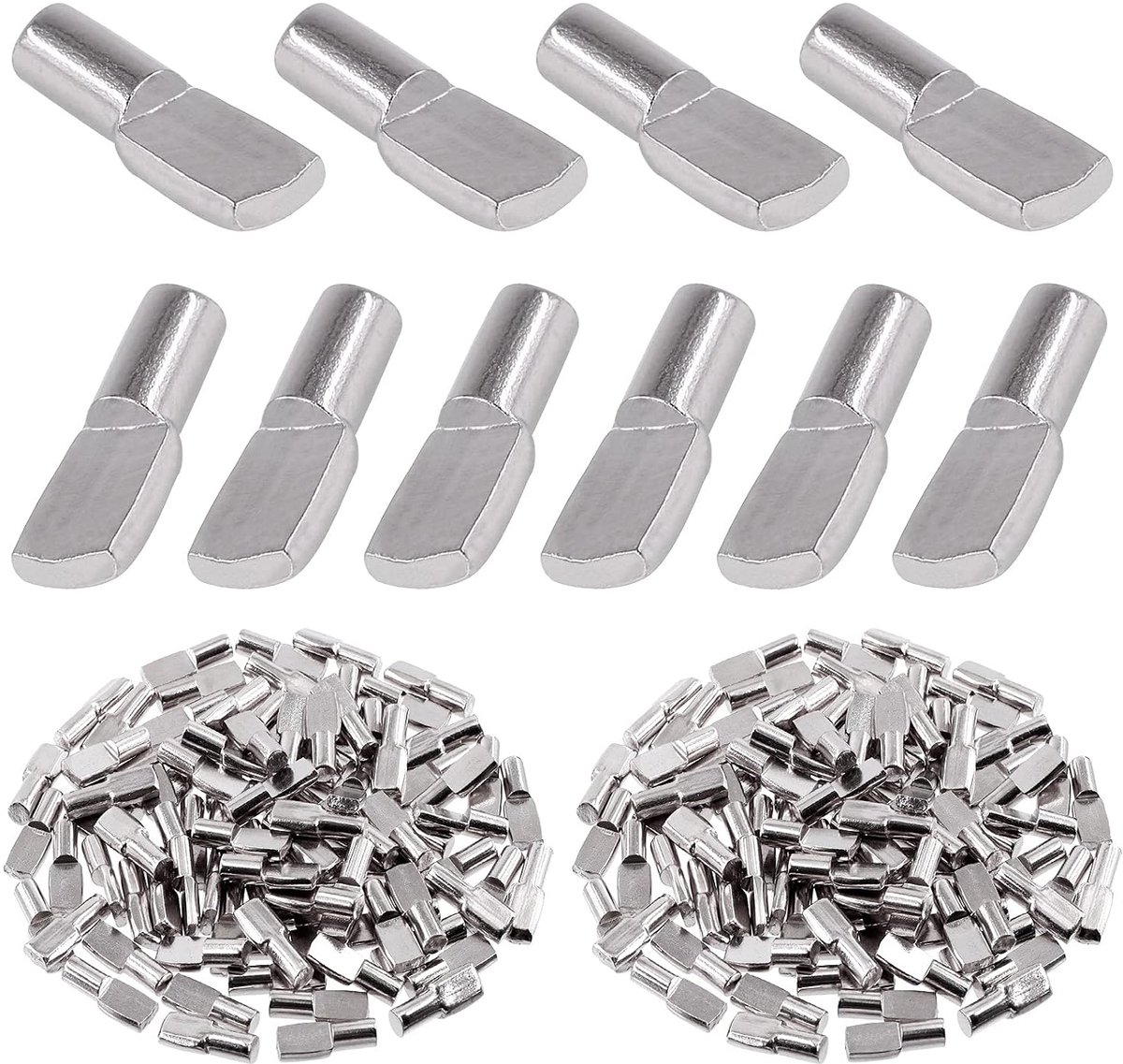 Plankensteunen 5mm - metalen nikkelgeplateerd - voor meubels en kasten - stevige ondersteuning - ShopVlot