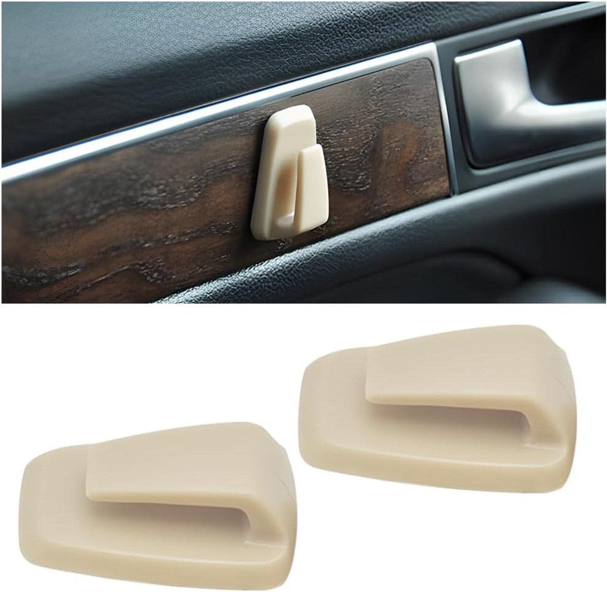Autohaken 3 x mini - beige - sterke adheseer - perfect voor kleine spullen - ShopVlot