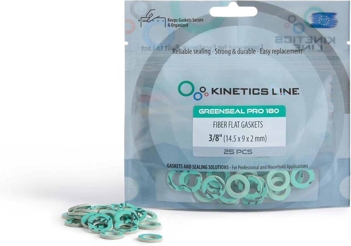Flat fiber ring 3/8 inch - set van 25 - voor sanitaire en verwarmingssystemen - betrouwbaar tot 180°C - ShopVlot