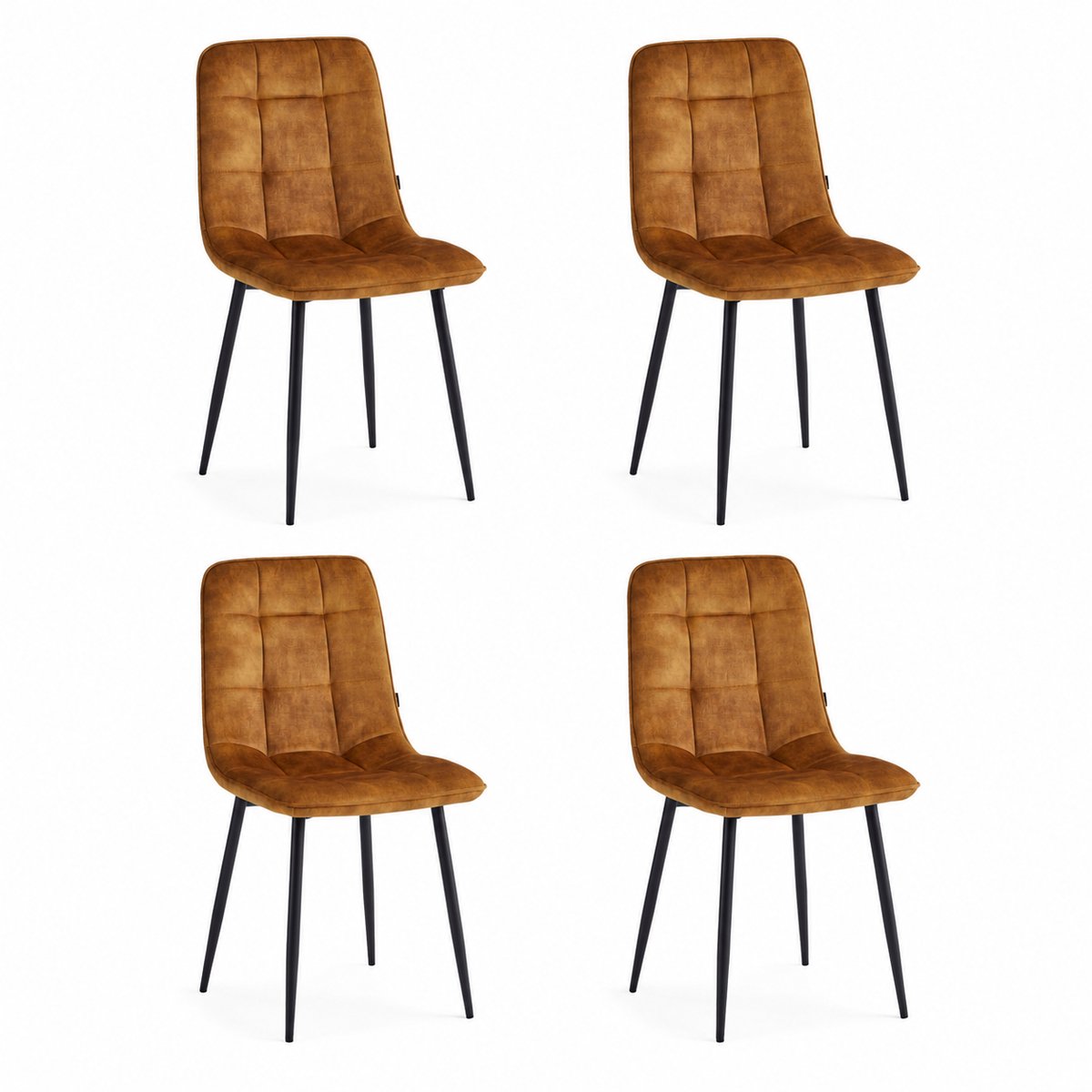 Colenis - Ela Eetkamerstoel - Set Van 4 - Honey - Adoré Velvet - Design