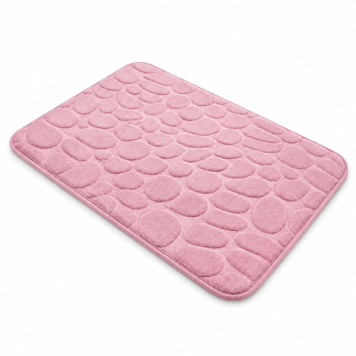 PolkaHome Badmat 60x40 cm – Zachte Traagschuim Douchemat – Antislip – Sneldrogend – Machinewasbaar – Roze