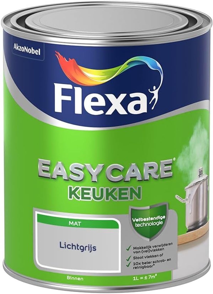 Muurverf voor de keuken - Matt - Lichtgrijs - Duurzaam en gemakkelijk te reinigen - ShopVlot