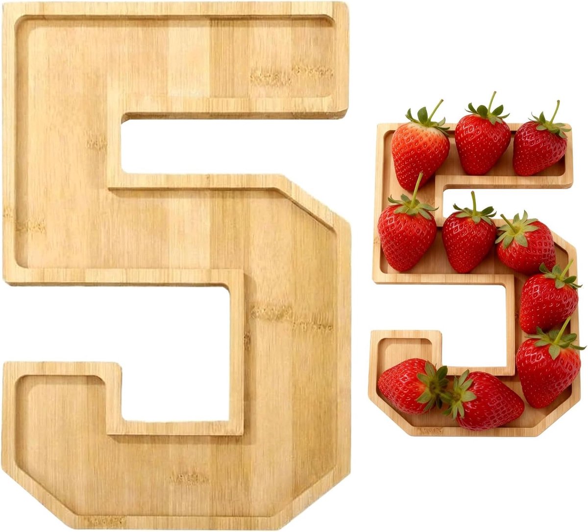 Charcuterie Digit Tray, 30 x 19 x 10 cm, Wooden Carcuterie Board, Board Box, Number Charcuterie, for Birthday Parties - ShopVlot