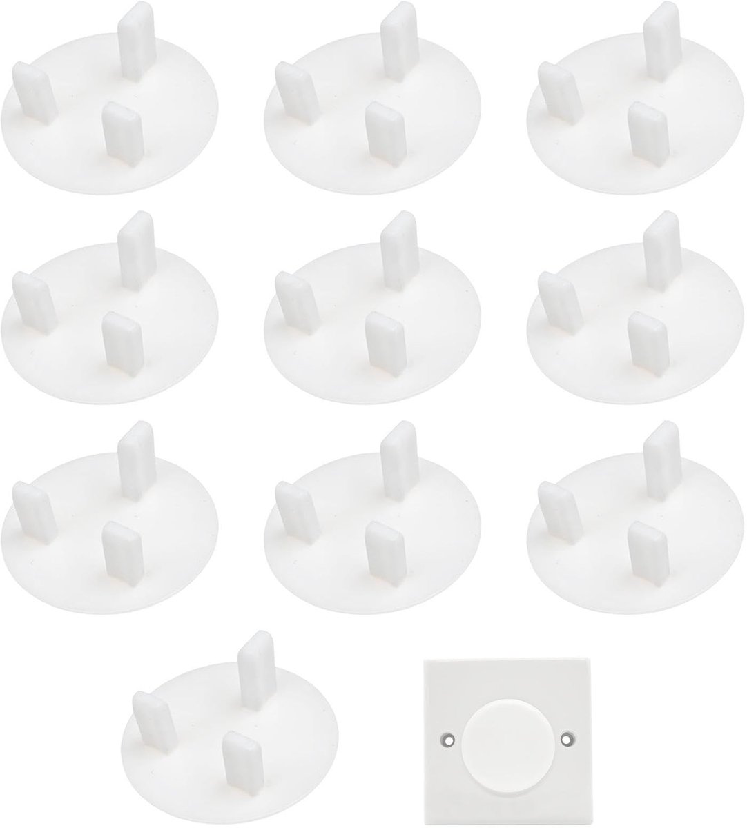 Stekkerdoppen UK 10 stuks - kinderveiligheid - 3-pins plastic - veilig gebruik thuis en school - ShopVlot