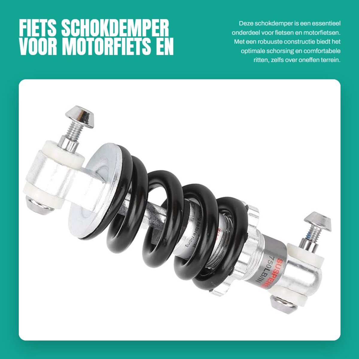 Dailygoods- Schokdemper Professioneel - Fiets Schokdemper - Motorfiets Schokdemper - Fietsonderdelen - 150 MM - Hoogwaardige Kwaliteit - Fietsvering