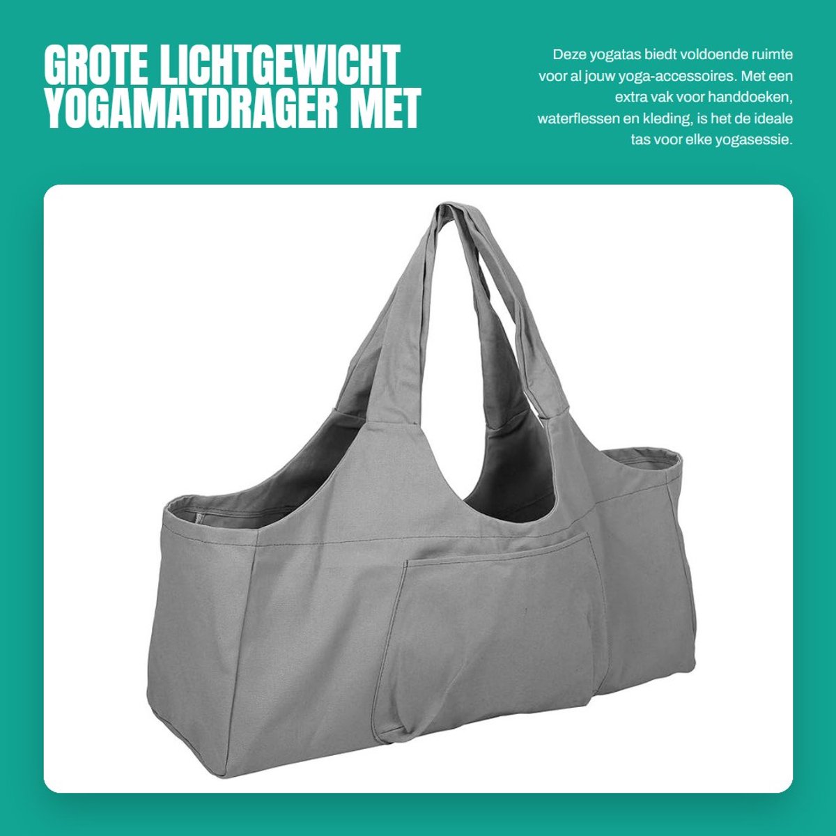 Dailygoods- Yogatas Grote Capaciteit - Lichtgewicht Yogamatdrager - Voorvak voor Handdoeken - Kledingopslag - Duurzaam Ontwerp - Innovatief Gebruiksgemak - Sporttas