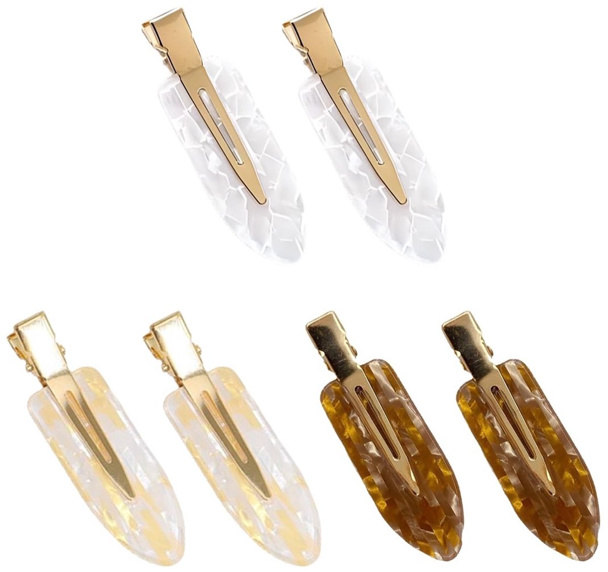 Dailygoods- Haarspelden Kreukvrij - 6 Stuks - Platte Clips - Roestvrij Staal - Duurzaam - Lichtgewicht - Perfect voor Make-up. - Haarclips