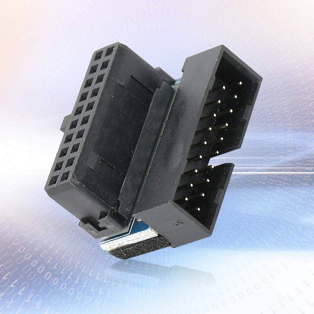 Dailygoods - USB 3.0 Adapter - 19-pins Mannelijk naar Vrouwelijk - Compact Formaat - 90 Graden Schuine Aansluiting - Hoogwaardig Materiaal - Geschikt...