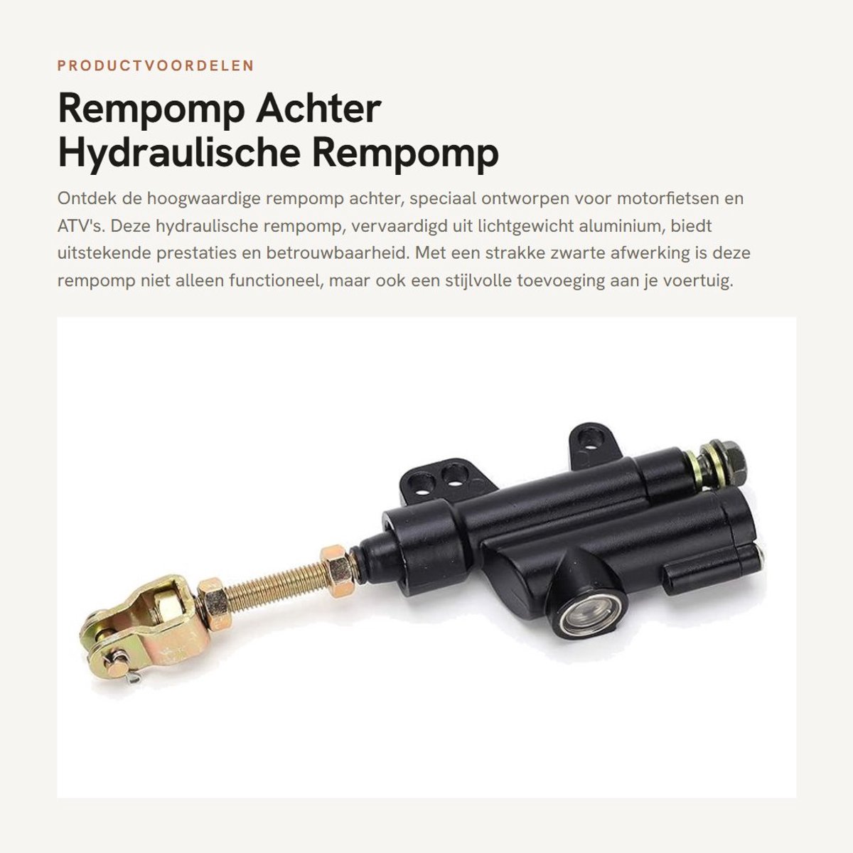Dailygoods- Hoofdremcilinder gloednieuw - Achterremcilinder - Hydraulische Pomp - Motorfiets Onderdelen - Aluminiumlegering - Gewicht 244 g - Rempomp