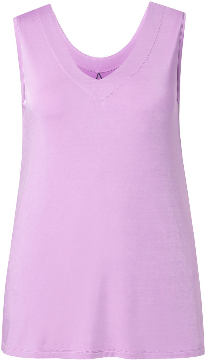 Ulla Popken - Dames - Slinky omkeerbare top ronde hals/V-hals mouwloos - Lichtpaars - Maat 58+