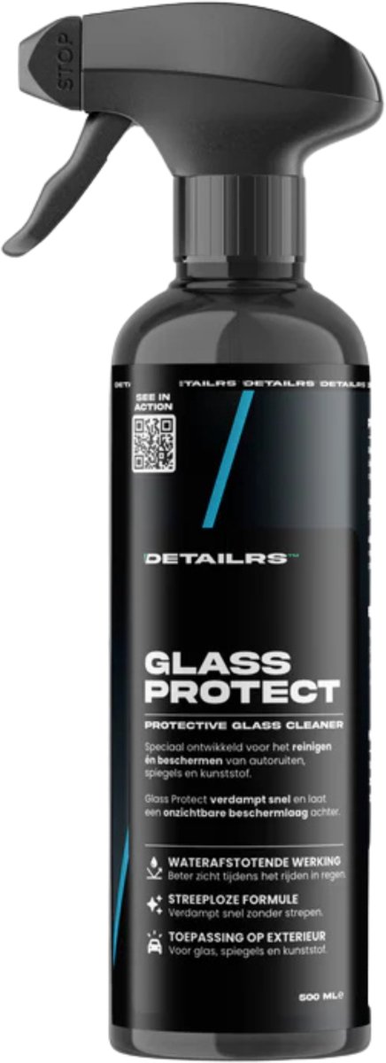 Detailrs Glas Protect - Glasreiniger - Ruitenreiniger Auto - Regenafstotend voor Autoruiten - Ruitenreiniger - 2-in-1 Bescherming