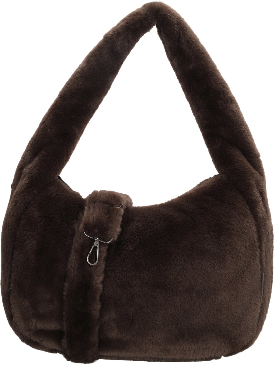 Beagles Barakaldo Schoudertas - Bontlook - Afneembare Schouderband - Handtas - Ritssluiting - Dames Tas - Crossbody - Donkerbruin