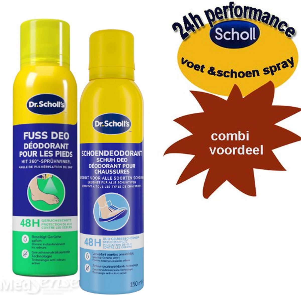 Combi-pak: Scholl Fresh Step Shoe Spray & 150ml en Fresh Step Voetspray 150ml
