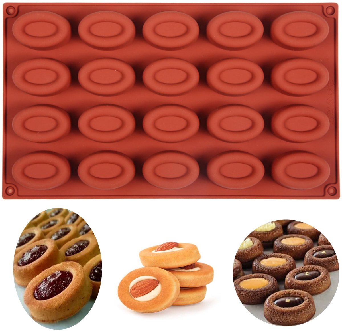 Dailygoods- Siliconen Bakvorm 20 Gaten - Hittebestendig - Antiaanbaklaag - Flexibel - Vaatwasmachinebestendig - Voor Muffins/Donuts - Muffinvorm