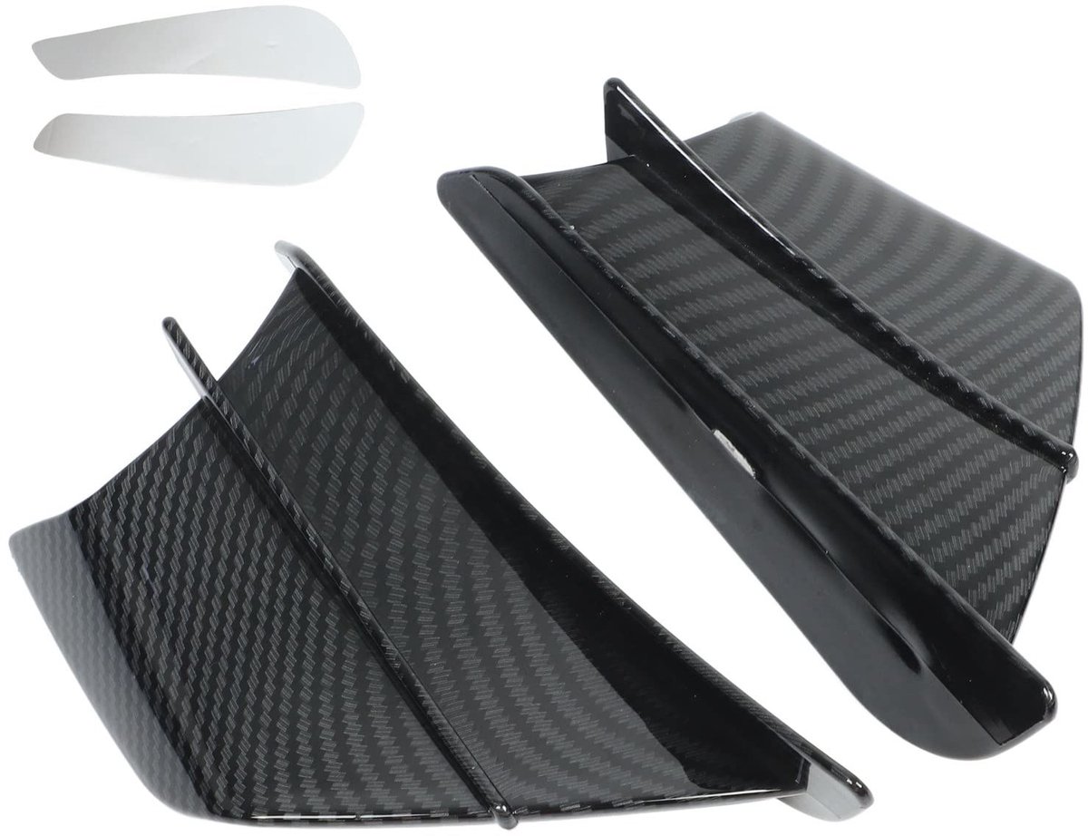 Dailygoods- Motorfietsvleugels Aerodynamisch - 1 Paar - Eenvoudig Te Installeren - Universele Pasvorm - Duurzaam ABS - Glanzende Koolstofvezelstijl - Windvleugels
