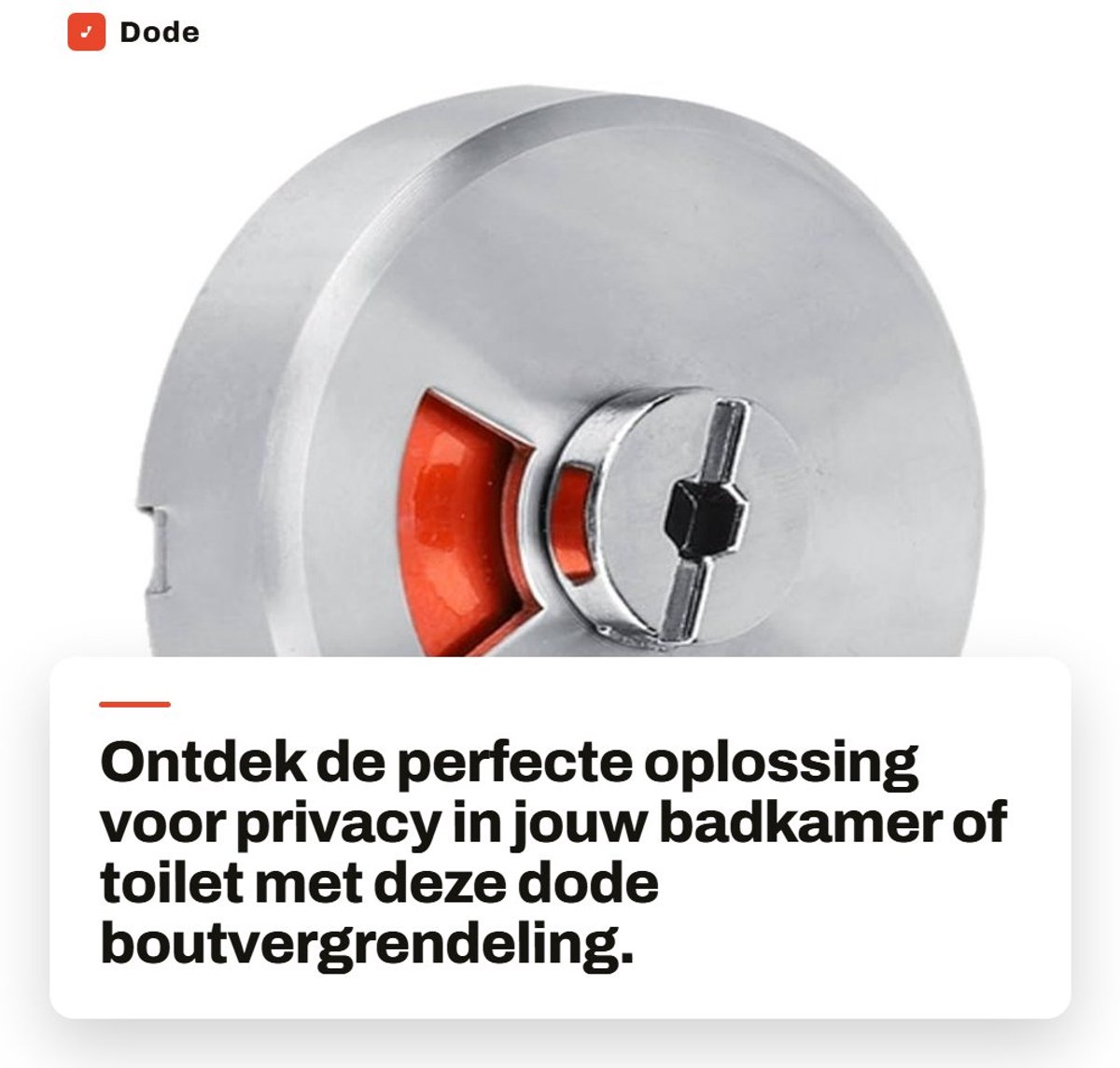 Dailygoods- Deurslot Sleutelloos - Dode Boutvergrendeling - Privacyvergrendeling - Indicator - Schroefbevestiging - Geschikt voor Badkamer/Toilet - Toegangsslot