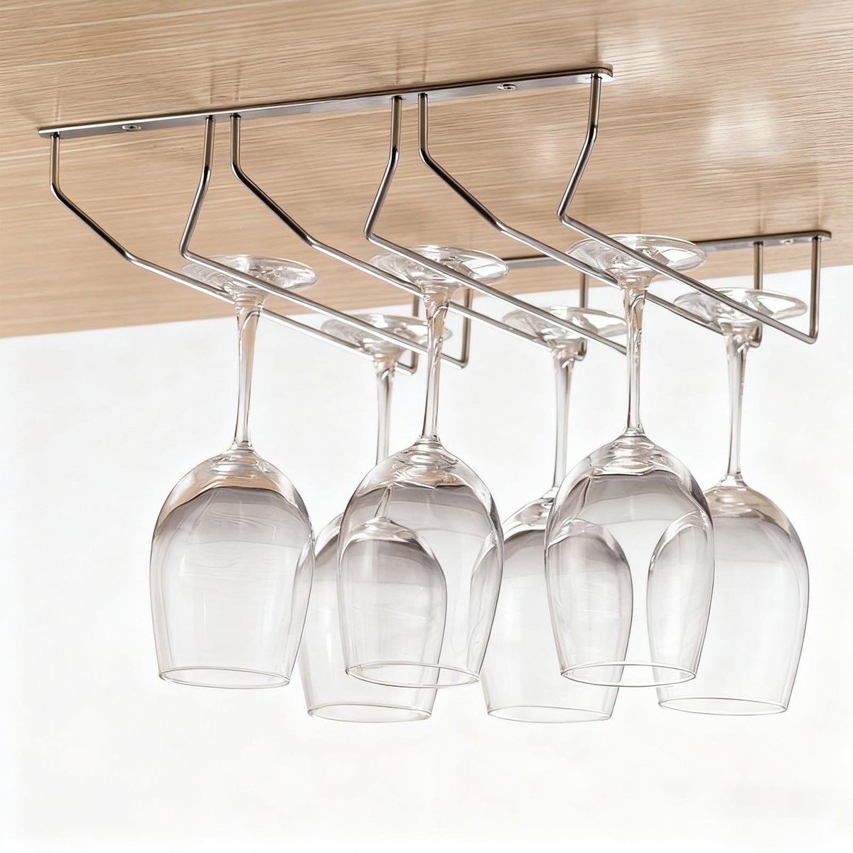 Dailygoods- Wijnglashouder Drielaags - Hangende Wijnglazenhouder - Wijnrek IJzer - Roestbestendig - Modern Ontwerp - 32 x 27 cm