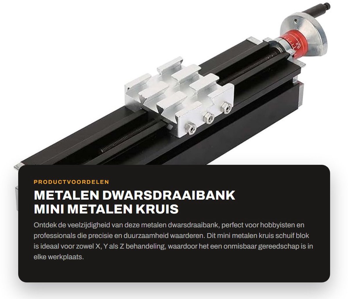 Dailygoods- Dwarsdraaibank Metalen - Mini Draaibank - Schuifblok - ZNC-legering - Aluminiumlegering - Duurzaam Ontwerp - Metaaldraaibank