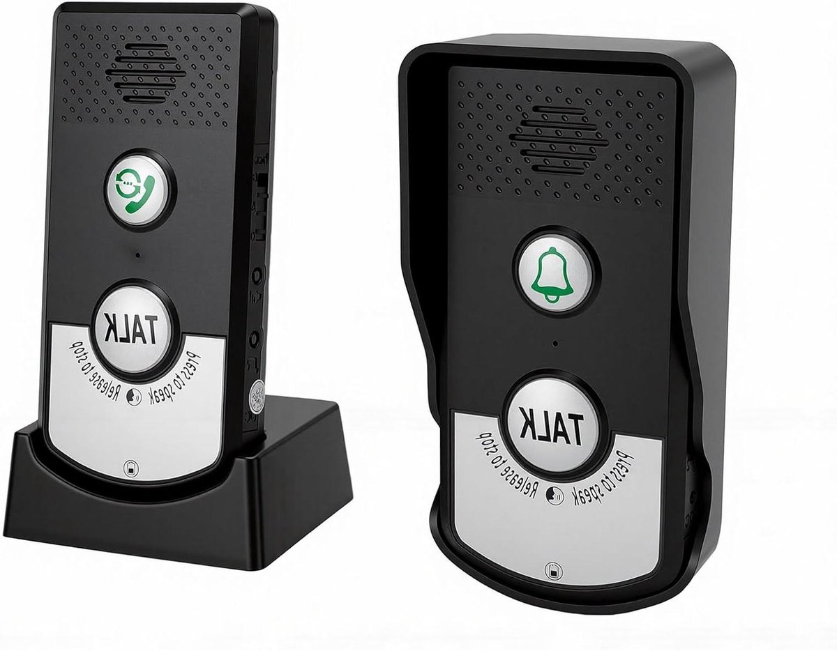Draadloze Deurbel - Intercom Systeem - Communicatie Thuis - 1000 Meter Bereik - 1800mAh Batterij - Zwart