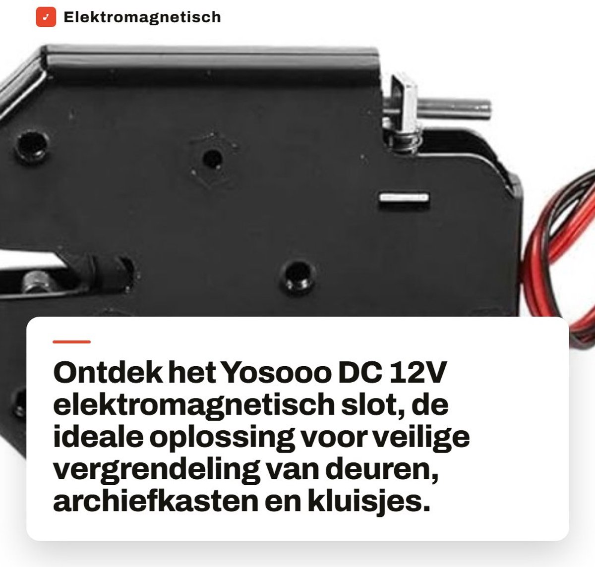 Dailygoods - Elektromagnetisch Deurslot - Veilig en Sterk - Compact en Duurzaam - Zwart - Geschikt voor Deuren en Kluisjes - Koolstofstaal Slot
