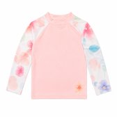Ducksday - UV-Zwemshirt voor baby - UV-werend UPF50+ - Rashguard met Lange mouwen - meisje - Bliss Dot - Roze pastel - maat 1 jaar