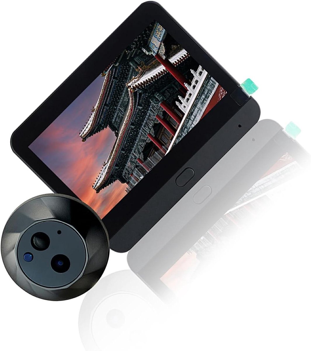 Deurbelcamera WIFI HD - Slimme intercom - Huisbeveiliging - Tweerichtingsgesprek - 18.9 x 12.6 cm - Zwart