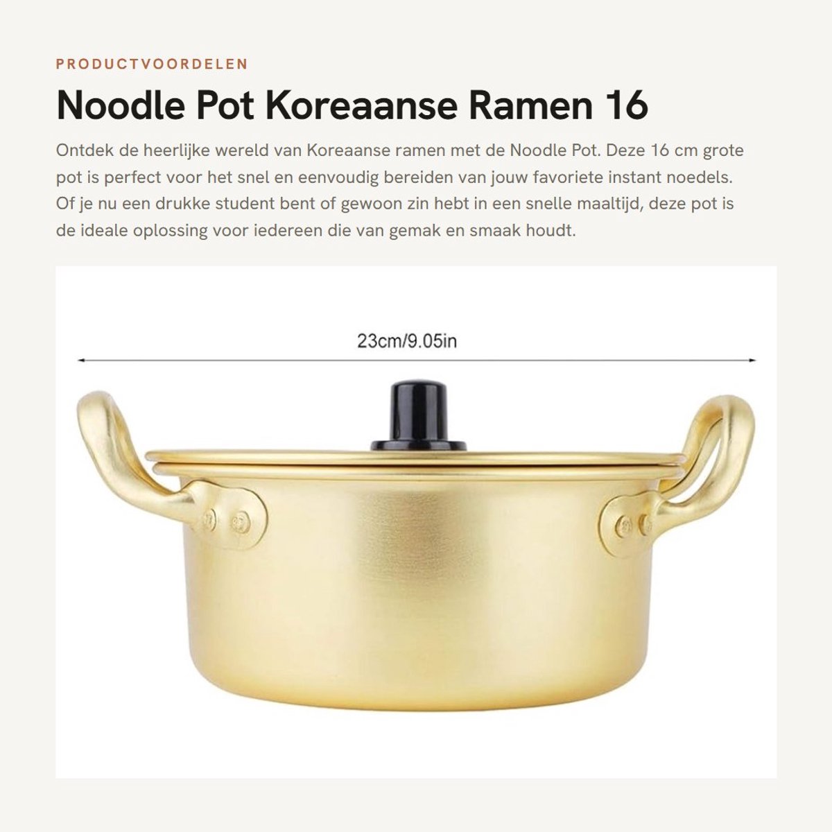 Dailygoods- Noedelpot 16cm - Koreaanse Ramen - Aluminium Pot - Instant Noedelpot - Lichtgewicht - Duurzaam - Noedelpan