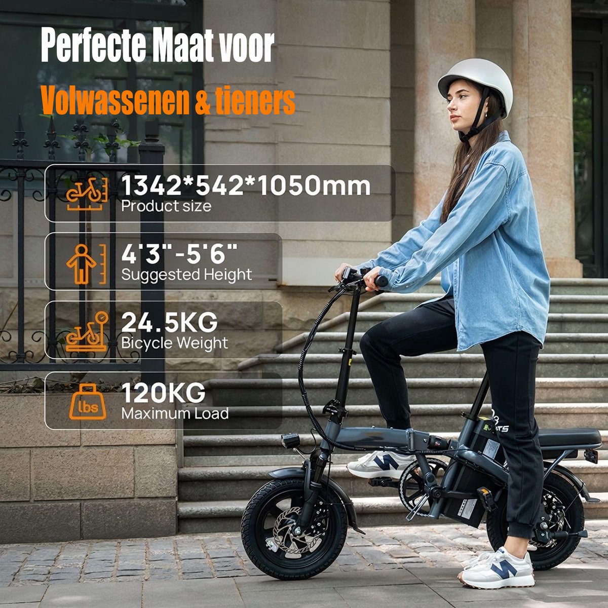 Qekud F1L Elektrische Vouwfiets - 14" E-Bike met Dubbele Vering - 250W Motor - 48V 7.5Ah Uitneembare Accu - Schijfremmen - Comfortabele Stadsfiets thumbnail 6