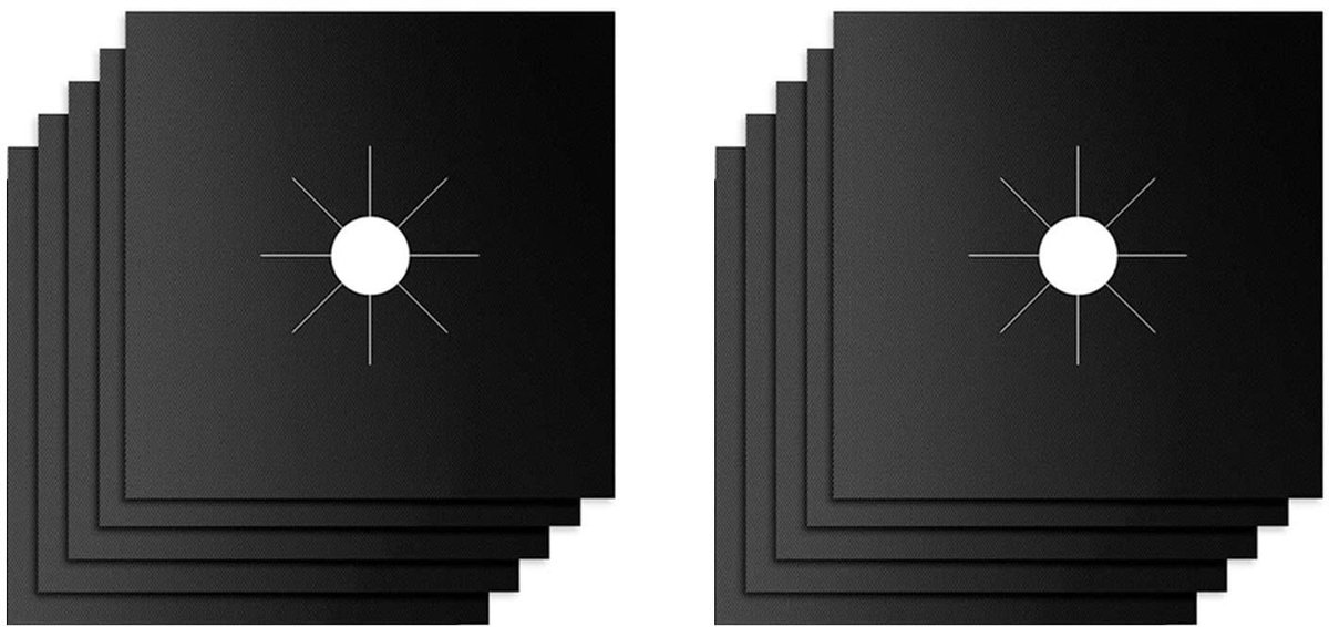 Dailygoods- Gasfornuisafdekkingen Set van 10 - Hittebestendige Beschermmat - Waterdicht - PTFE-Coating - Snijbaar Ontwerp - Gemakkelijk te Reinigen - Fornuisbescherming