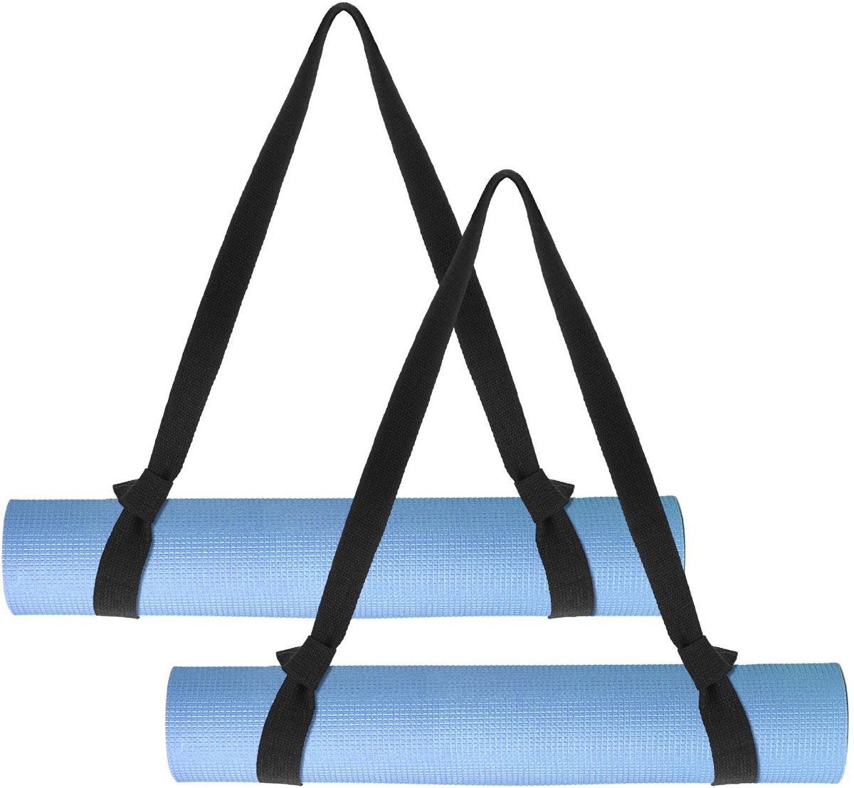 Dailygoods- Yogamat Draagriem 2 Stuks - Verstelbare Houder - Duurzaam Polyester - Eenvoudig Opbergen - Zwart - Afmetingen 61x3,8 cm - Yogamat Sling