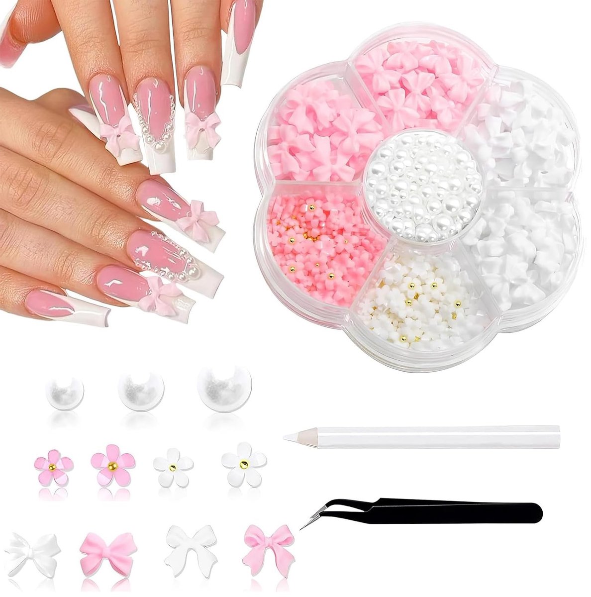 Dailygoods- Nail Art Set - 3D Strass Vlinderknopen - Nagel Decoratie - Nagel Art Tools - Elegante Creativiteit - Hoogwaardige Materialen - Nageldecoratie