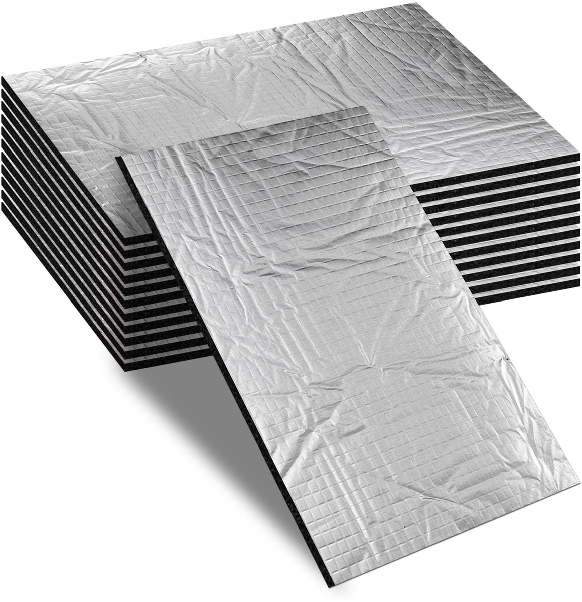 Dailygoods- Butyl Platen 12 Stuks - Aluminium Isolatiemat - Vuurvast - Waterdicht - Antidreunmat - Zelfklevend - Geluidsisolatie/Warmte-isolatie - Isolatiemateriaal