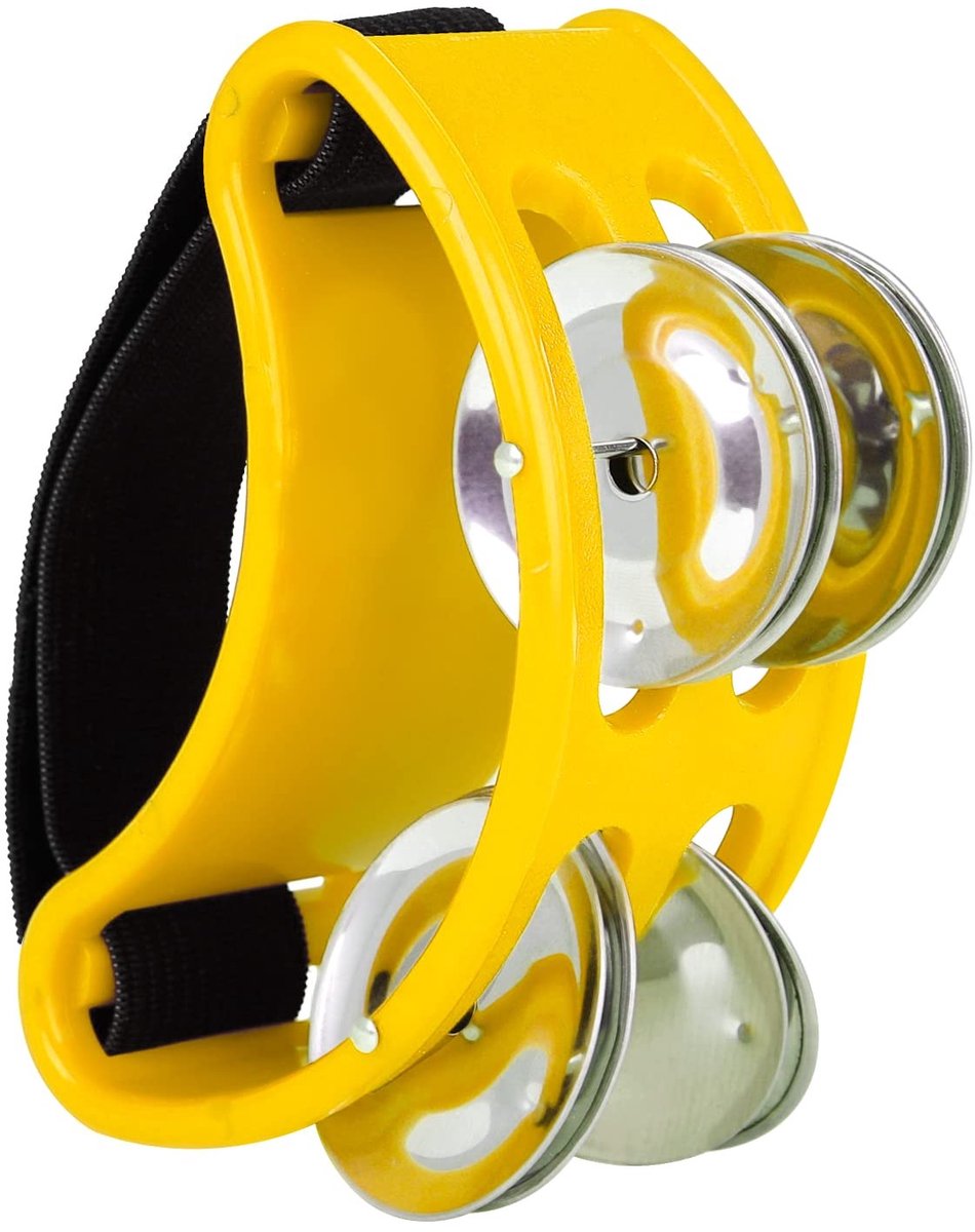 Dailygoods- Tamboerijn Voet - 4 Paar Roestvrijstalen Jingles - Lichtgewicht - Ergonomisch Ontwerp - Duurzaam - 10,5x7x5cm - Percussie