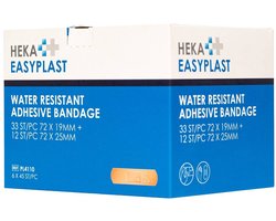 HEKA - EASYPLAST - WATER RESISTANT - PL4110 - 6X45 PLEISTERS - pleisterdispenser - navulling - ook geschikt voor Salvequick dispensers