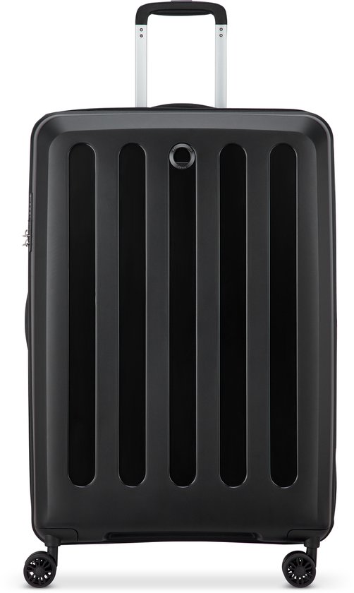 DELSEY Unlock Koffer Large 76 cm Expandable – Lichtgewicht Polypropyleen, TSA-slot en Dubbele Wielen – Zwart