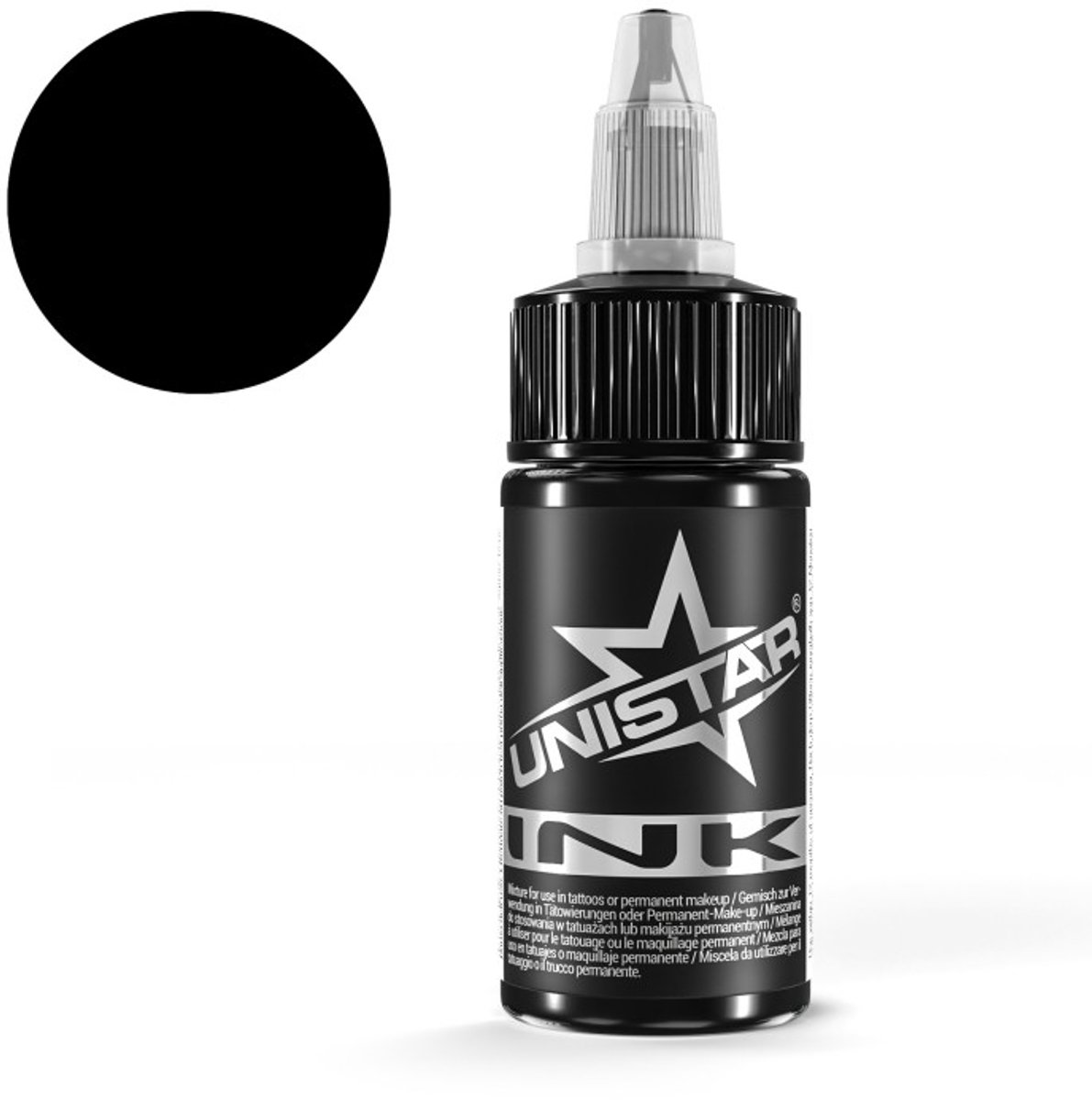 Unistar tattoo ink - Top Basic Black - 30ml - Tattoeage inkt - Zwart