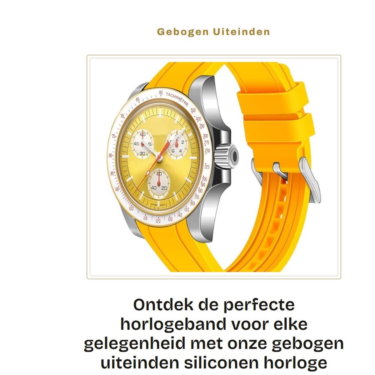 Dailygoods- Horlogeband Sport - Zacht Siliconenrubber - 20mm/22mm - Gebogen Uiteinden - Universeel Compatibel - Roestvrijstalen Gesp - Sportband