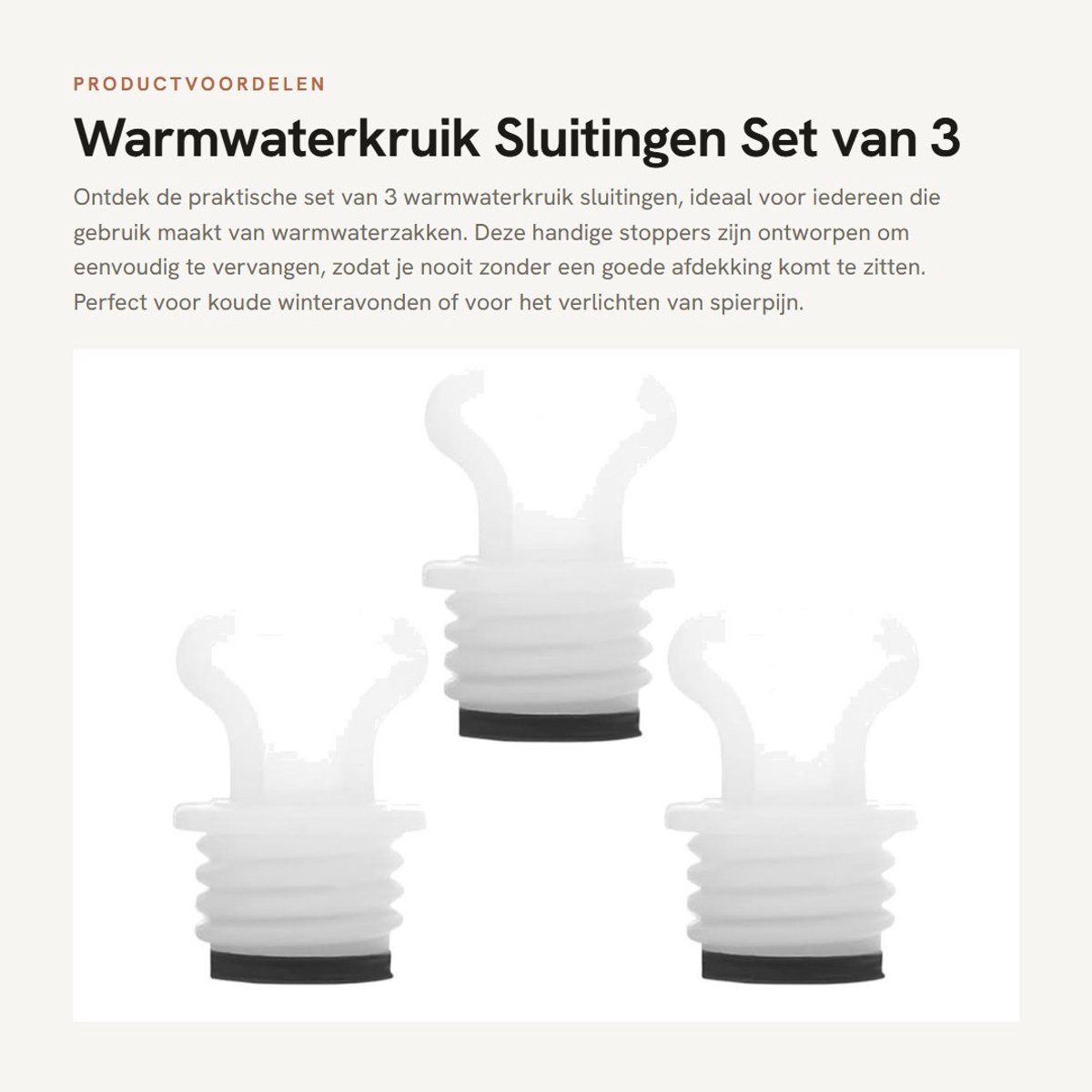Dailygoods- Warmwaterkruik Stopperset - Vervangingsdop - Sluiting voor Waterflessen - Rubber - Praktische Set - Reserveonderdelen - Waterzak
