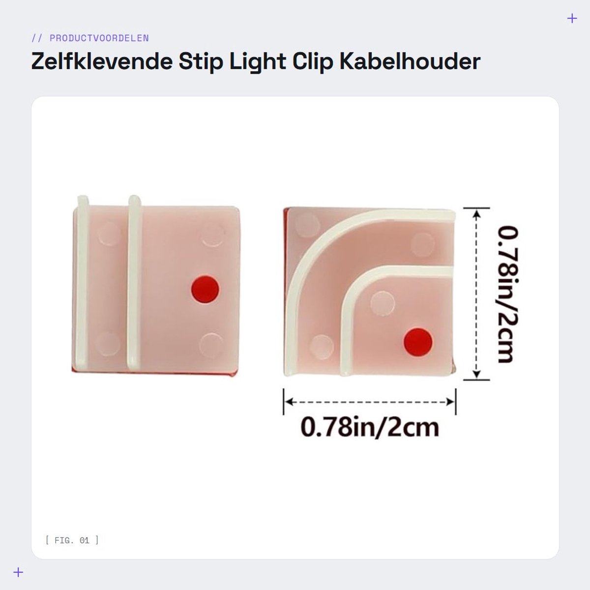 Dailygoods- Lichtclip 60 Stuks - Zelfklevende Kabelclips - Kabelhouder - Montageclips - Lichtstrip Beugel - Transparant Nylon - Kabelclip