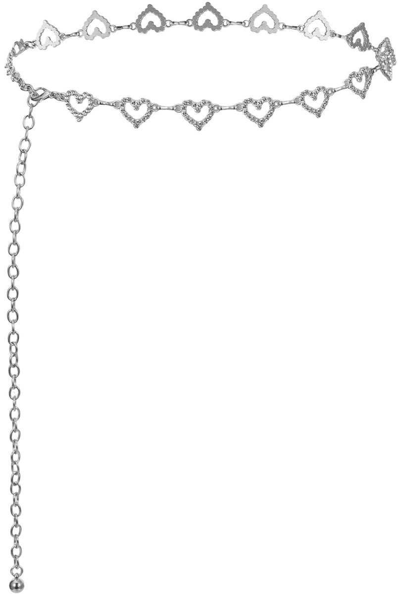 Dailygoods- Bodychain Verstelbaar - Hart Ketting Riem - Zinklegering - Voor Vrouwen - Stijlvol Accessoire - 120 cm Lengte - Tailleketting