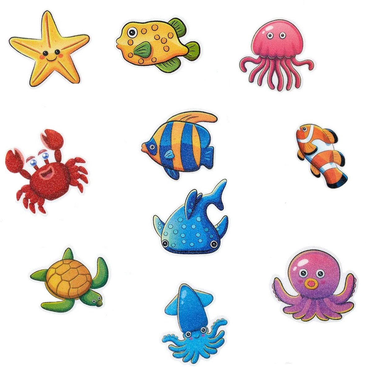 Dailygoods- Muursticker 10 Stuks - Marine Stijl - Waterdicht - Antislip - PVC - 8 cm - Badkuipstickers