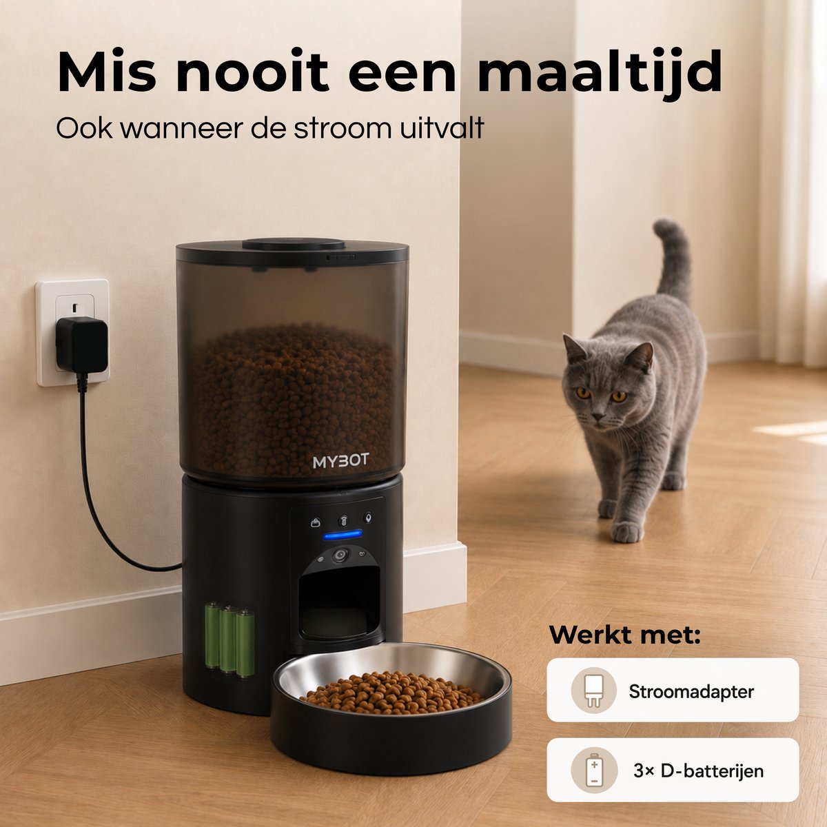 MYBOT Automatische Voerbak met Camera - 4L - App-besturing thumbnail 5