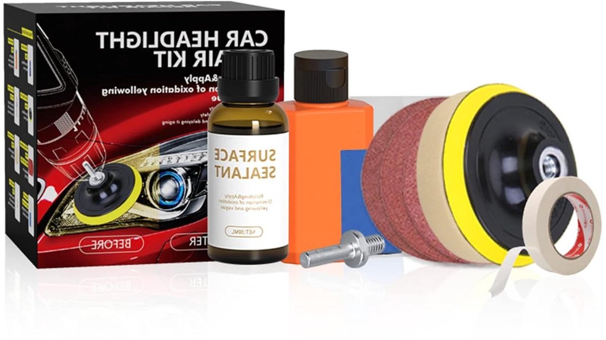 Koplamp Herstelset - Lens Reiniger - Auto Onderhoud - Verwijdert Krassen - 30ml 60ml - Geel