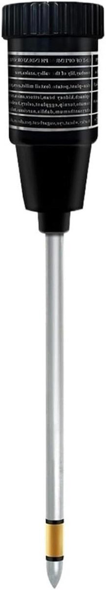 Bodemtester - pH meter - Plantenverzorging - Lange metalen probe - 295 mm probe - Zilver