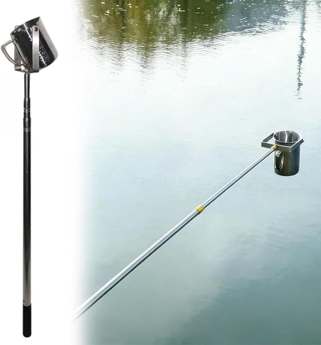 Water Collector Beker - Monster Vat - Water Bemonstering - 360° Draaibare Adapter - Tot 7 Meter - Zilver