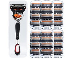 Bodybite - Verstelbaar Scheermes met 24 Mesjes – Safety Razor Veiligheidsscheermes – Klassiek RVS Scheermes – Geschikt voor Gevoelige Huid – Glad Scheren zonder Huidirritatie – MENZORS